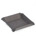 Bey Berk International Bey-Berk International UC100G Leatherette Square Valet Tray; Grey UC100G